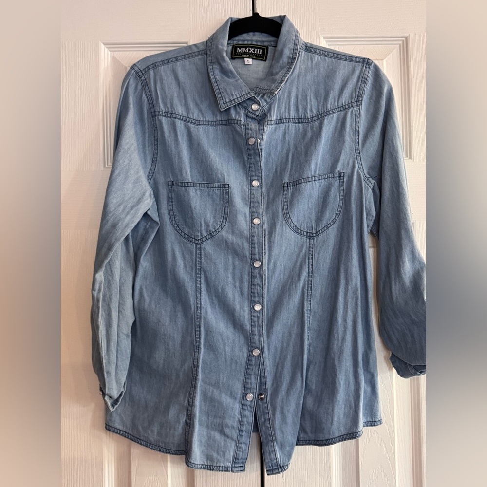 Denim Button-Up Shirt